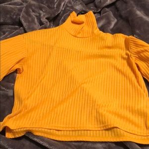 Yellow turtle neck